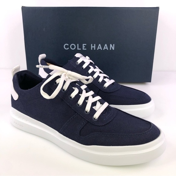 Cole haan Grandpro Rally Canvas Court Sneakers Lace Up Marine Blue Mismatch size - Picture 1 of 8